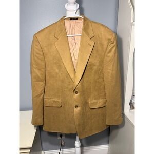 CHAPS Mens 44S Brown Suede Like Blazer Jacket Sport Coat Casual Formal